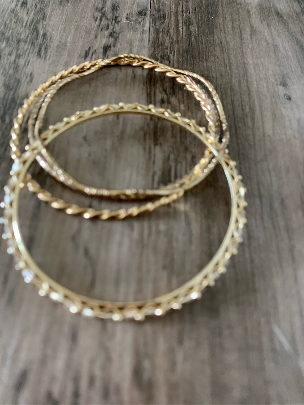 4Gold-Tone Women's Bangle Bracelet Set - Elegant Layered Design